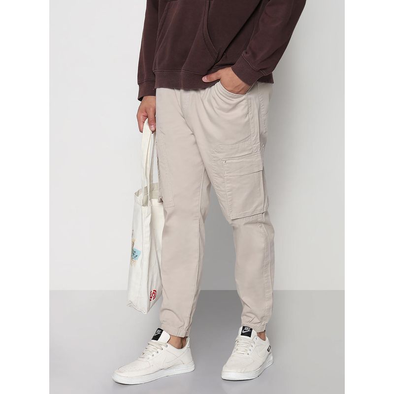 SHOWOFF Edition Mens Beige Slim Fit Joggers (32)