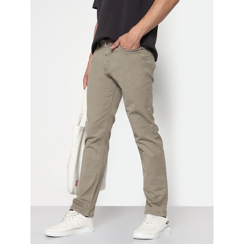 SHOWOFF Men Khaki Slim Fit Jeans (34)