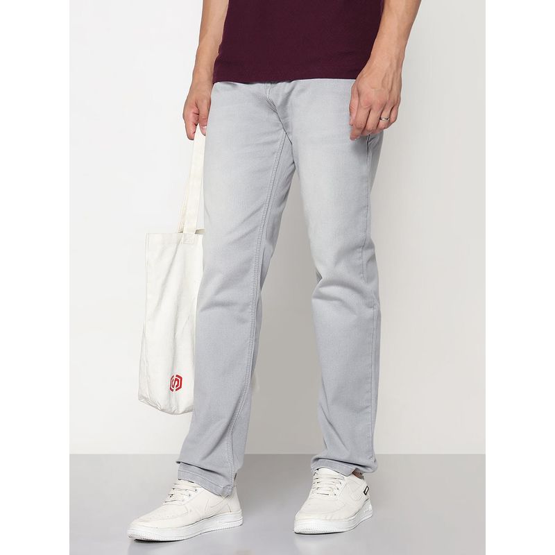 SHOWOFF Men Grey Relaxed Fit Jeans (30)