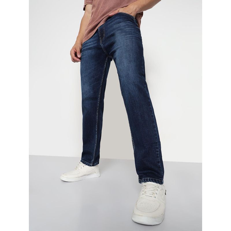 SHOWOFF Men Navy Blue Relaxed Fit Jeans (30)