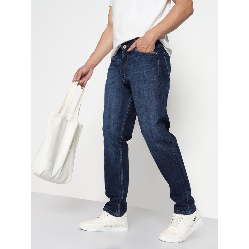 SHOWOFF Men Navy Blue Relaxed Fit Jeans (30)