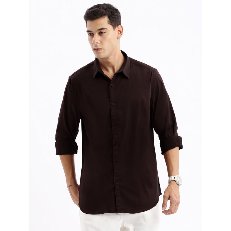 SHOWOFF Men Brown Solid Shirt (5XL)
