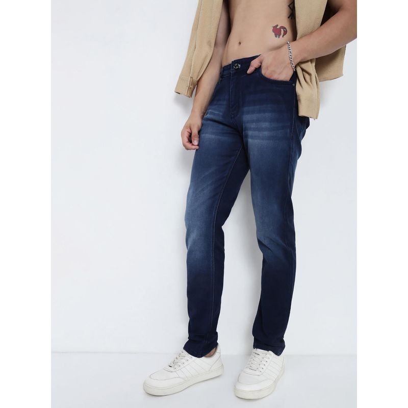 SHOWOFF Men Navy Blue Slim Fit Jeans (30)