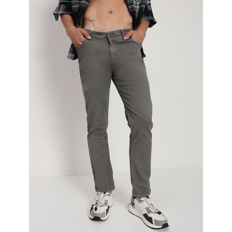 SHOWOFF Men Grey Slim Fit Jeans (30)