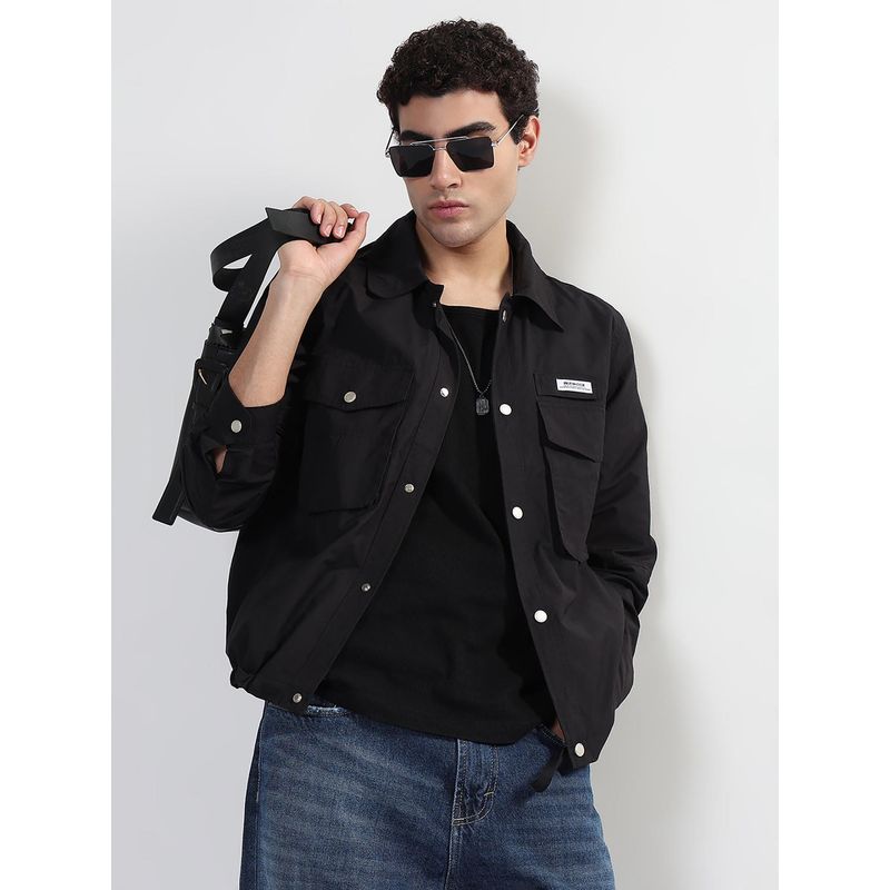 SHOWOFF Men Black Edition Snap Button Shacket (S)