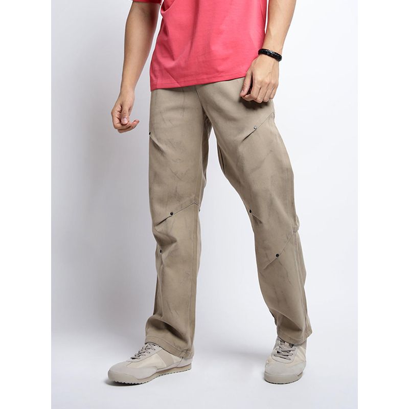 Beige Relaxed Fit Jeans