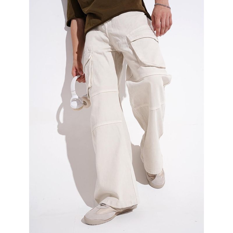 Cream Relaxed Fit Jeans