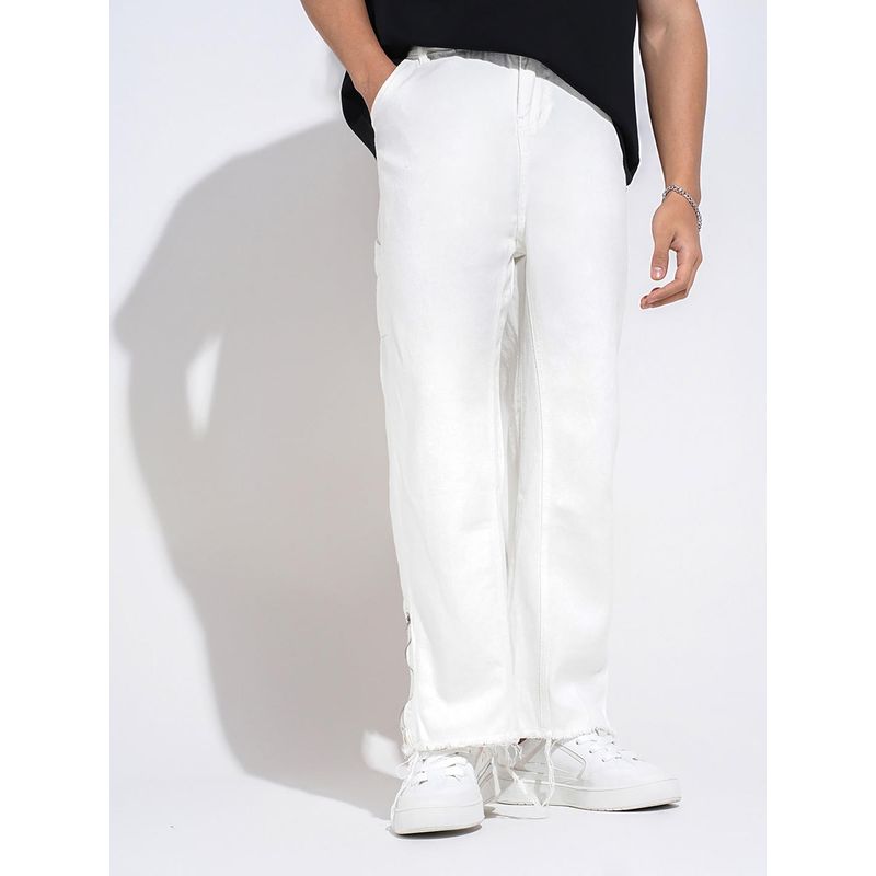 White Straight Fit Jeans