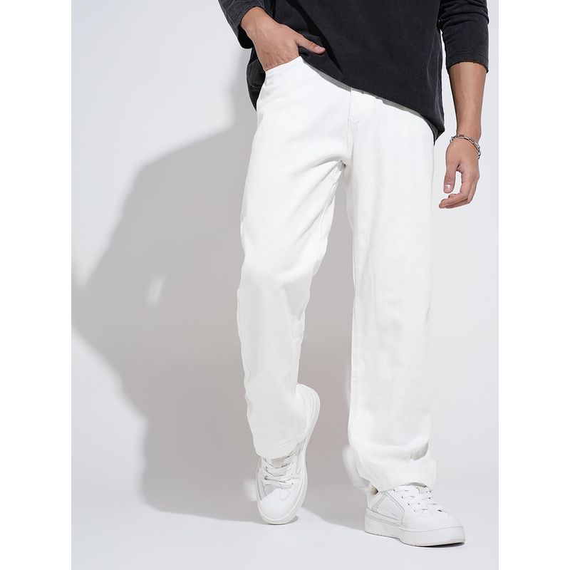 White Straight Fit Jeans