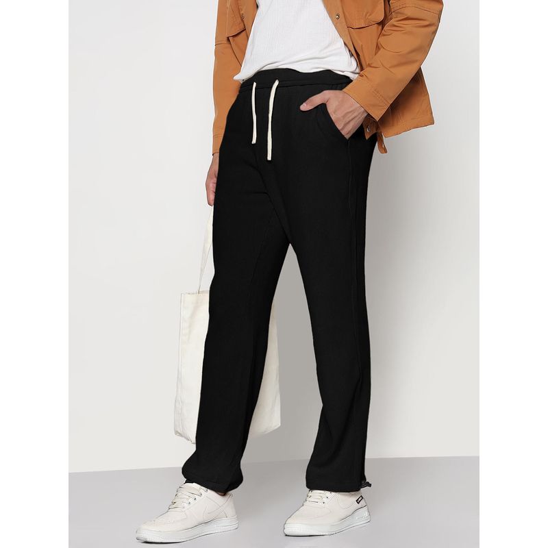 SHOWOFF Mens Corduroy Black Straight Fit Trackpant (38)