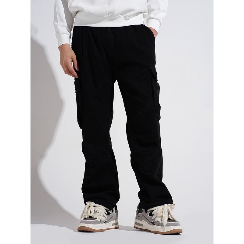 SHOWOFF Mens Black Straight Fit Cargo (28)