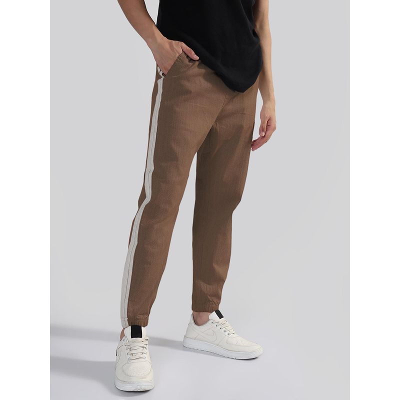 SHOWOFF Mens Brown Slim Fit Joggers (30)