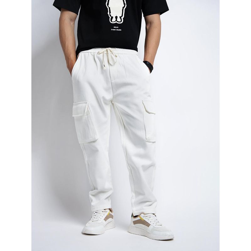 SHOWOFF Mens White Tapered Fit Cargo (32)