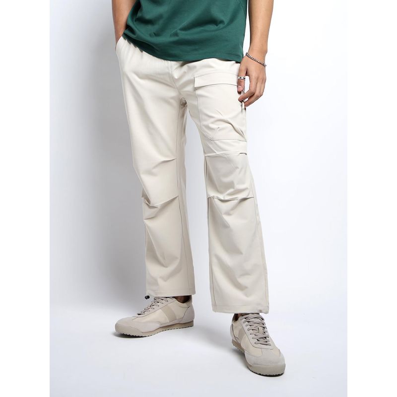 SHOWOFF Mens Beige Relaxed Fit Trackpant (30)