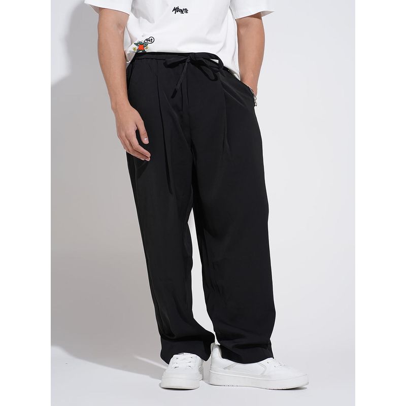 SHOWOFF Mens Black Loose Fit Trackpant (30)
