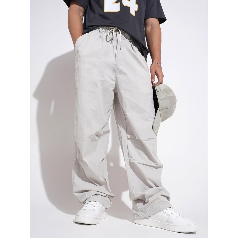 SHOWOFF Mens Grey Loose Fit Parachute Trackpant (36)