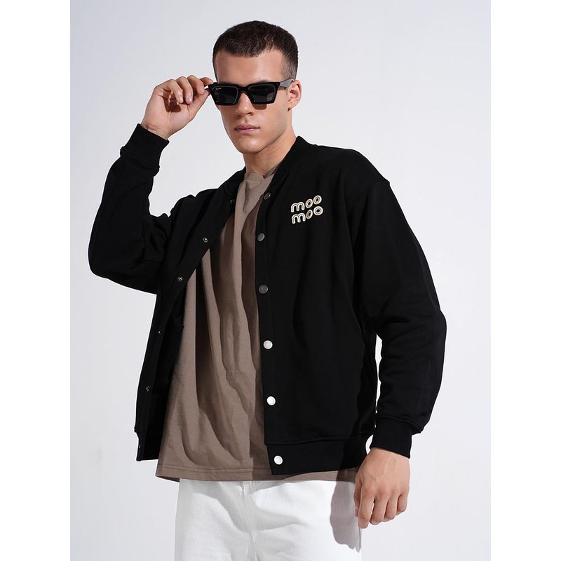 SHOWOFF Men Edition Typography Black Jacket (L)