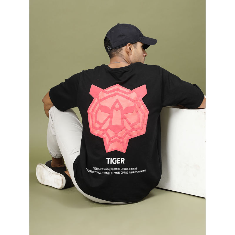 RIGO Men Black Terry Oversized Printed T-Shirt (S)