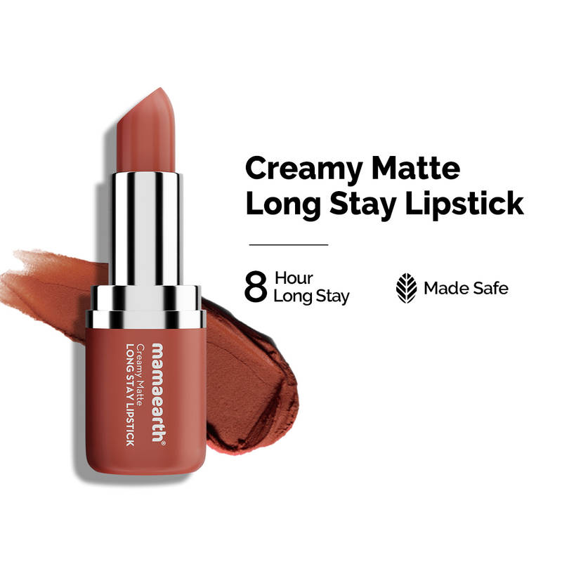 Mamaearth Creamy Matte Long Stay Lipstick - Brown Truffle