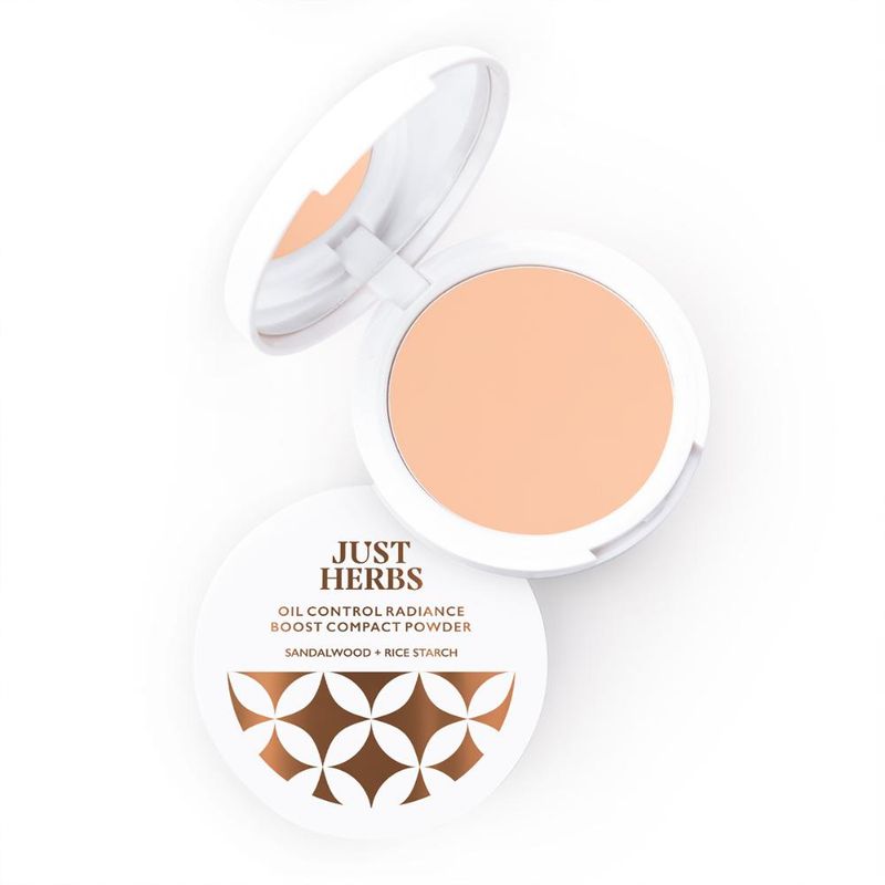 Just Herbs Oil Control Radiance Booster Age Defying Compact Powder - Beige