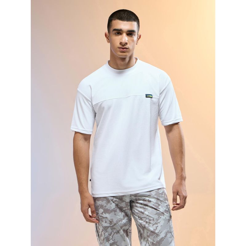 Technosport Men Solid Relaxed Fit Round Neck Sports T-Shirt with Matpiq (S)