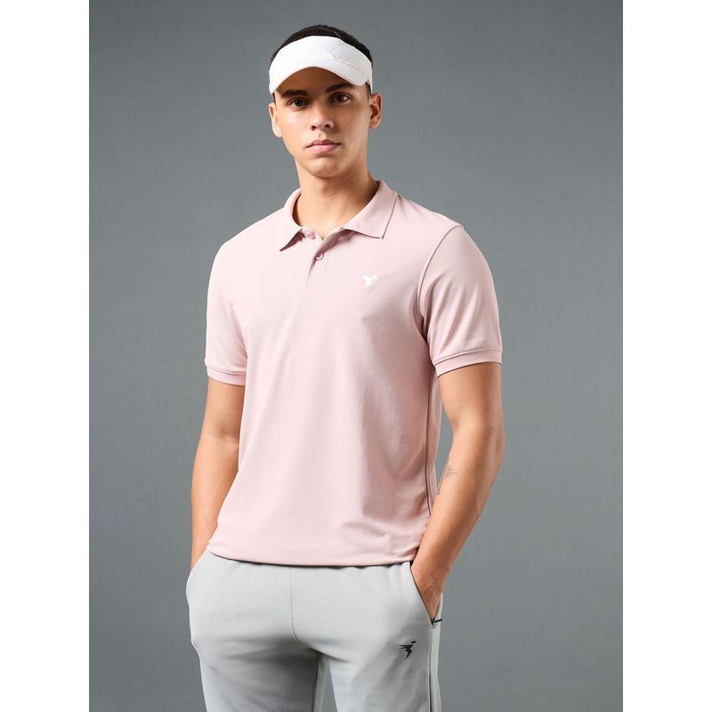 Technosport Men Solid Slim Fit Polo Sports T-Shirt with Matpiq (M)