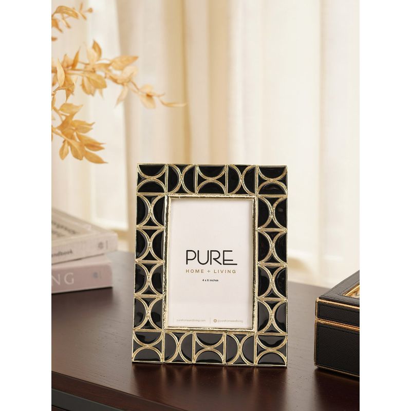 Pure Home + Living Black and Gold Metal Photo Frame (S)