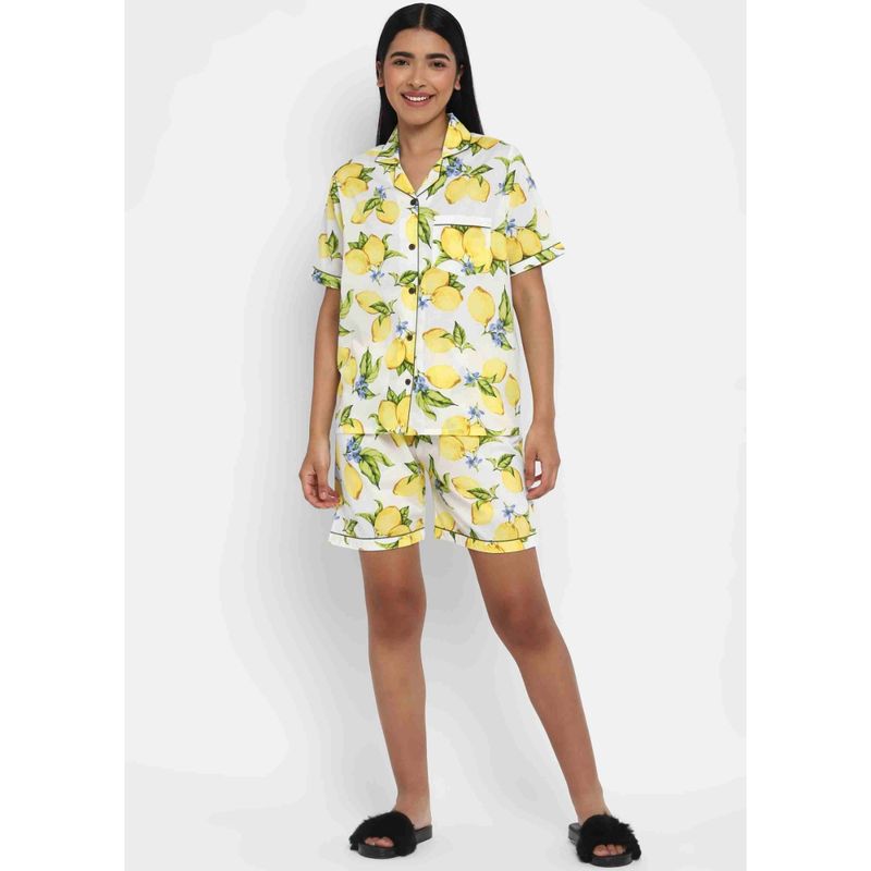 Shopbloom Lemon Squeezy Print Short Sleeve Womens Boxer (Set of 2) (XS)