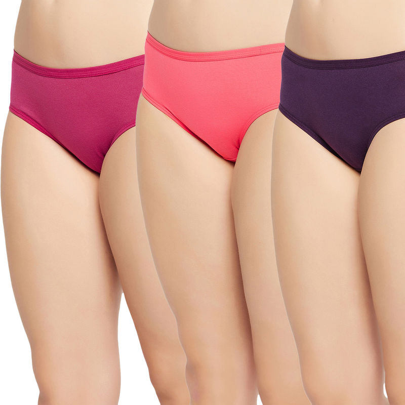 Secrets By ZeroKaata Women Solid Basic Cotton Briefs - Multi-Color (Pack of 3) (2XL)