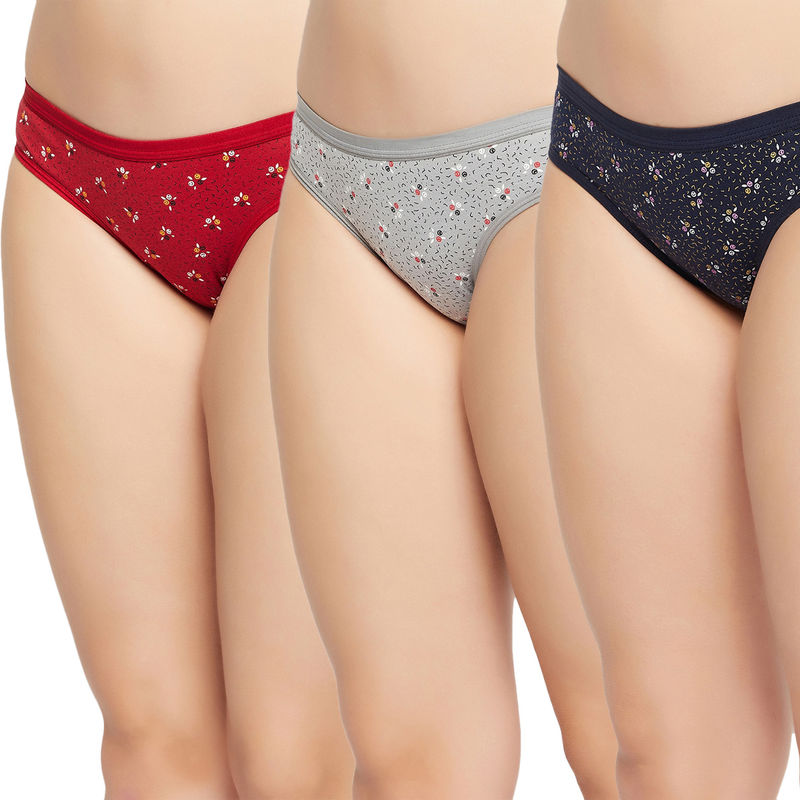 Secrets By ZeroKaata Women Printed Basic Cotton Briefs - Multi-Color (Pack of 3) (XL)