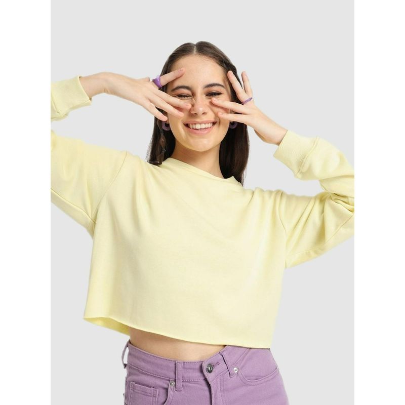 Bewakoof Womens Yellow Solid Sweatshirt (2XL)