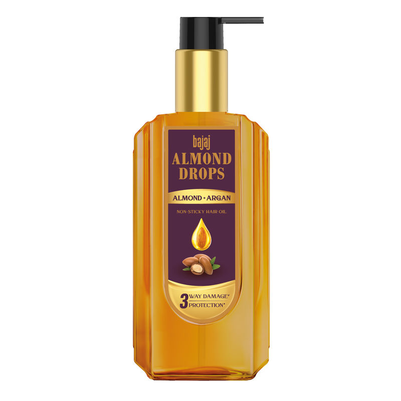Bajaj Almond Drops Non Sticky Hair Oil With Almond Oil And Argan Oil