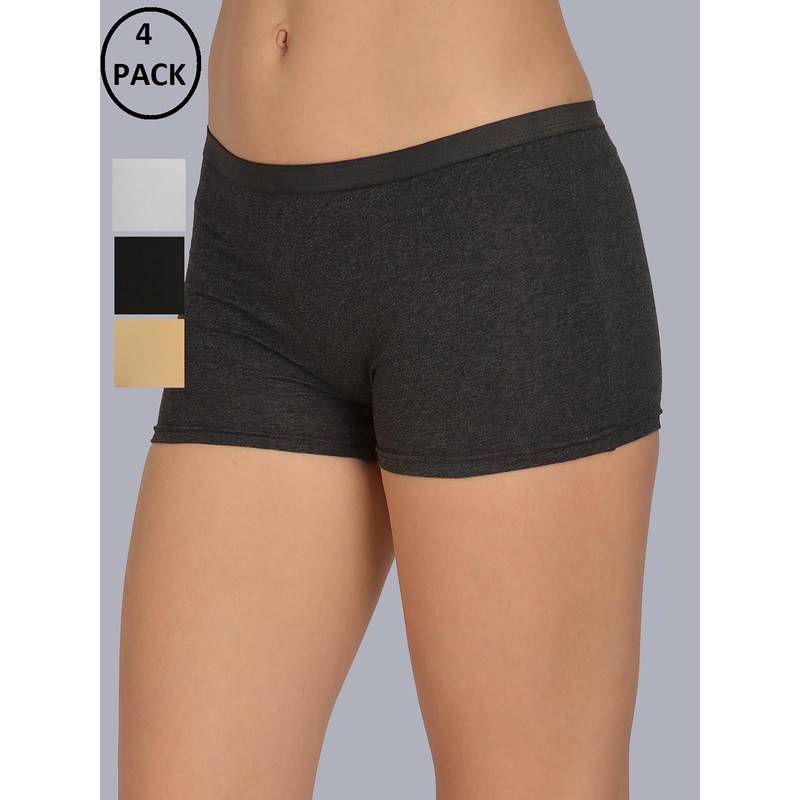 Mod & Shy Women Solid Boyshort (Pack of 4) (S)