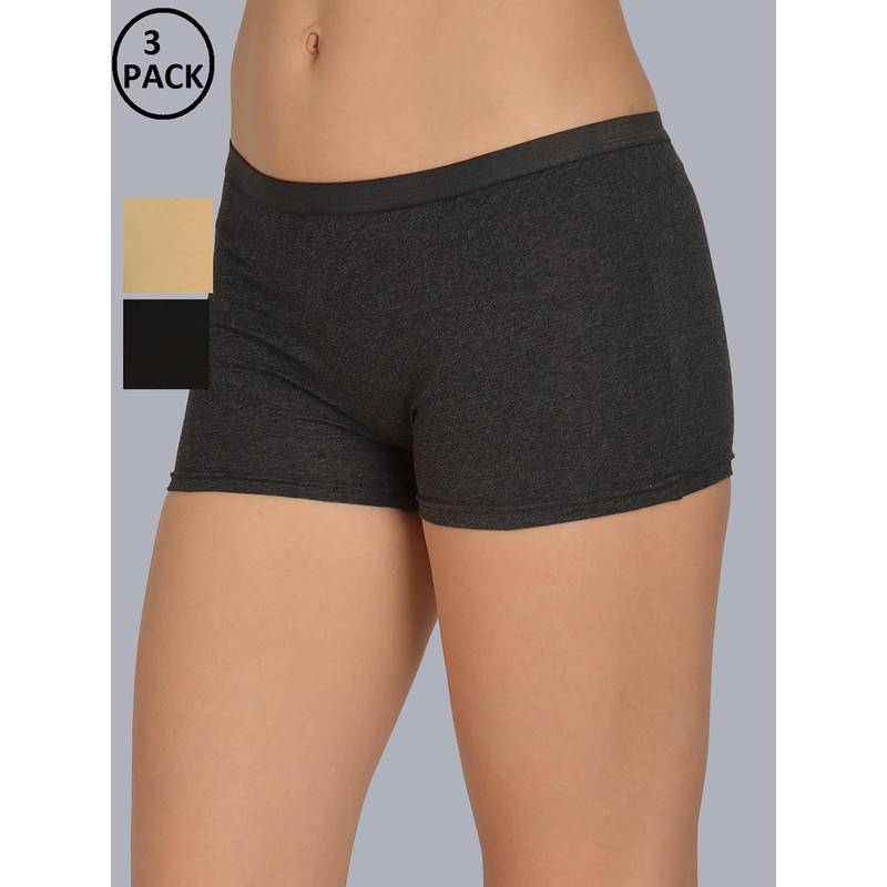 Mod & Shy Women Solid Boyshort (Pack of 3) (S)