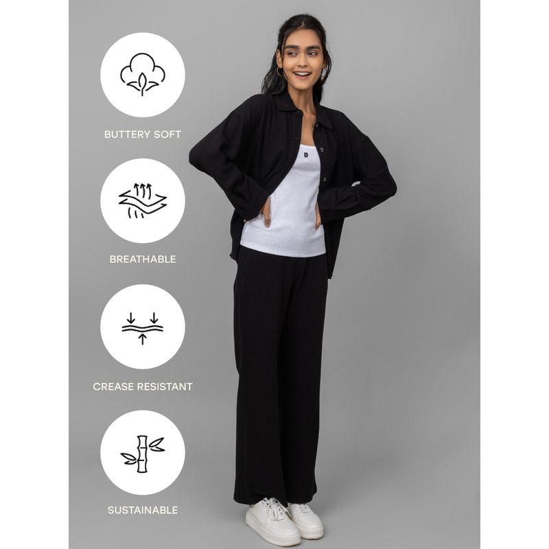 NeceSera Black Mini Waffle Multitask Pyjama (S)