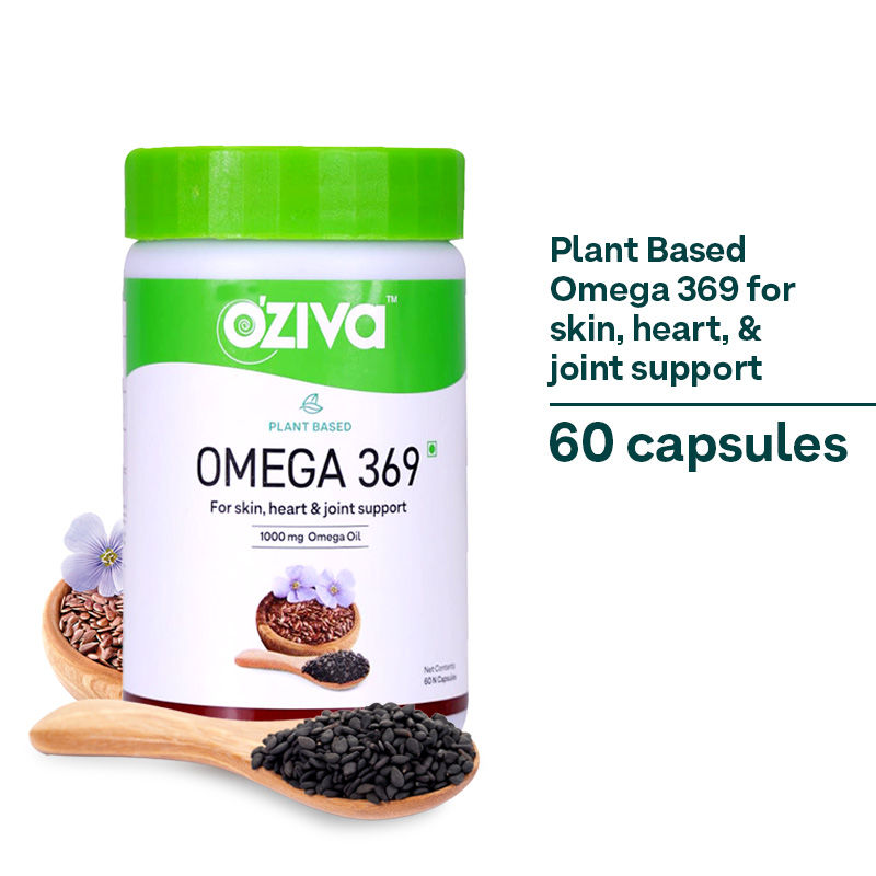 Oziva Plant Based Omega 369 Capsules For Skin, Heart, & Joint Support