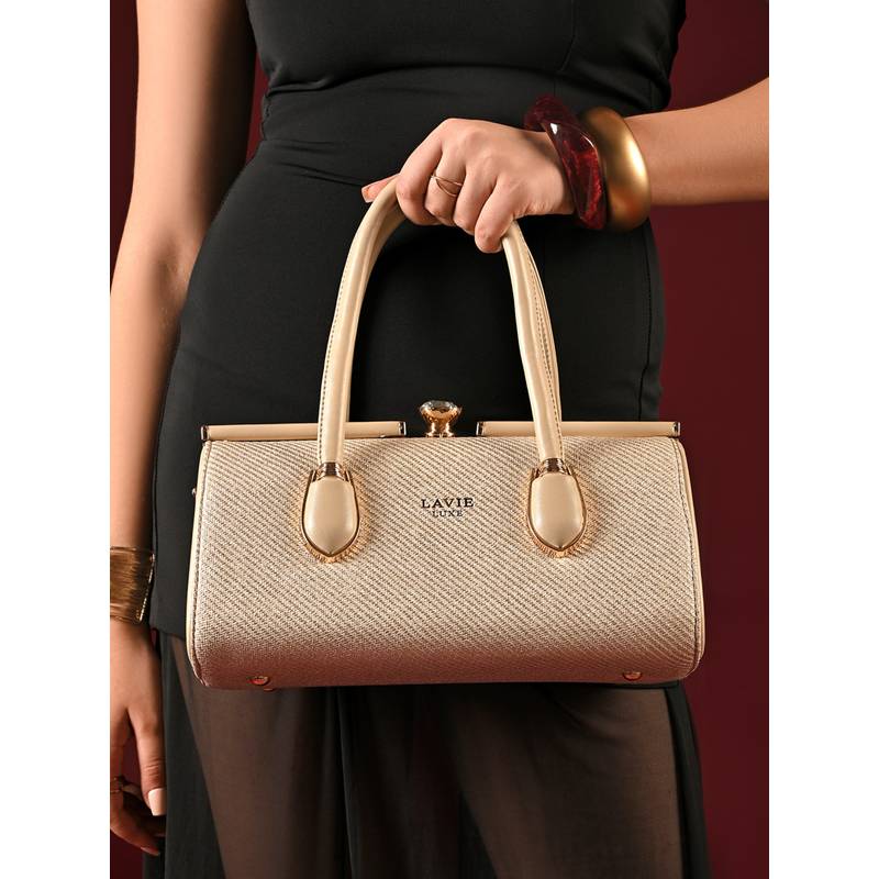 Lavie Luxe Women's Dazzle Frame Handbag (Beige) (S)