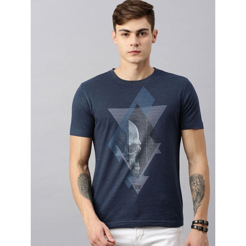 Huetrap Mens Round Neck Short Sleeve Eco Graphic T-Shirt (L)