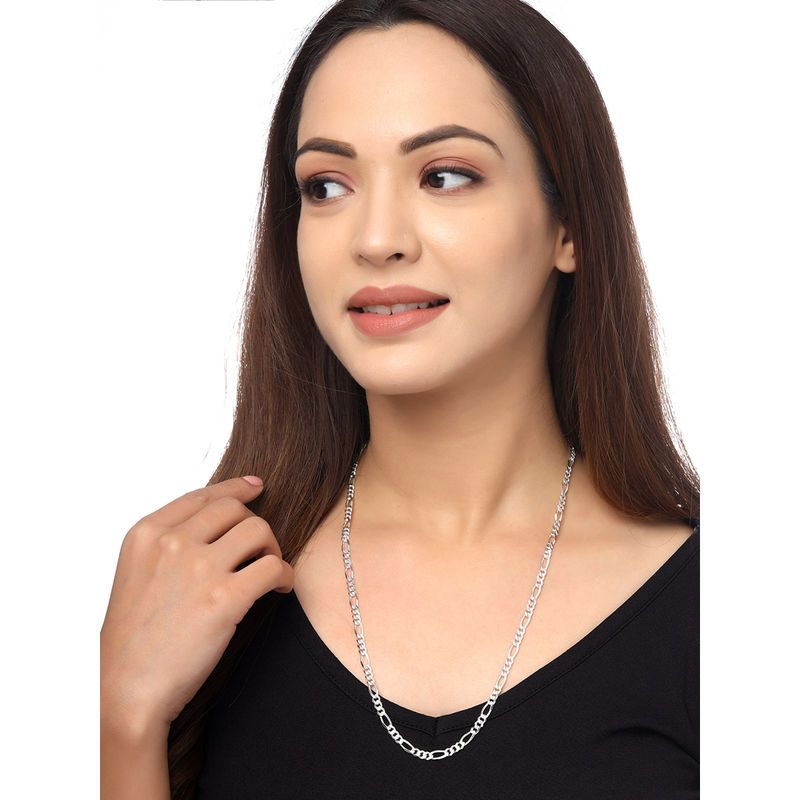 Buy Yellow Chimes Unisex Silver Pattern Neck Chain Online