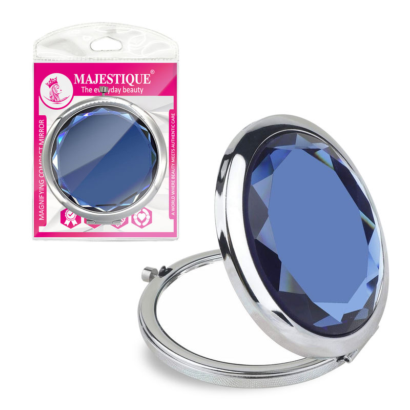 Majestique Crystal Edge Beauty Folding Mirror With Magnification (Color May Vary)