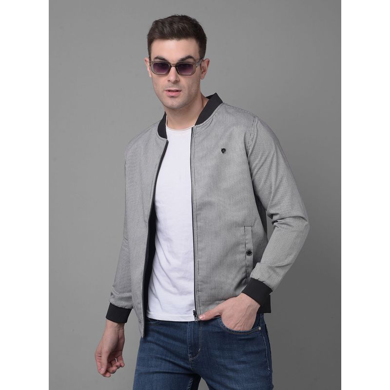 CRIMSOUNE CLUB Mens Grey Printed Jacquard Jacket (XL)