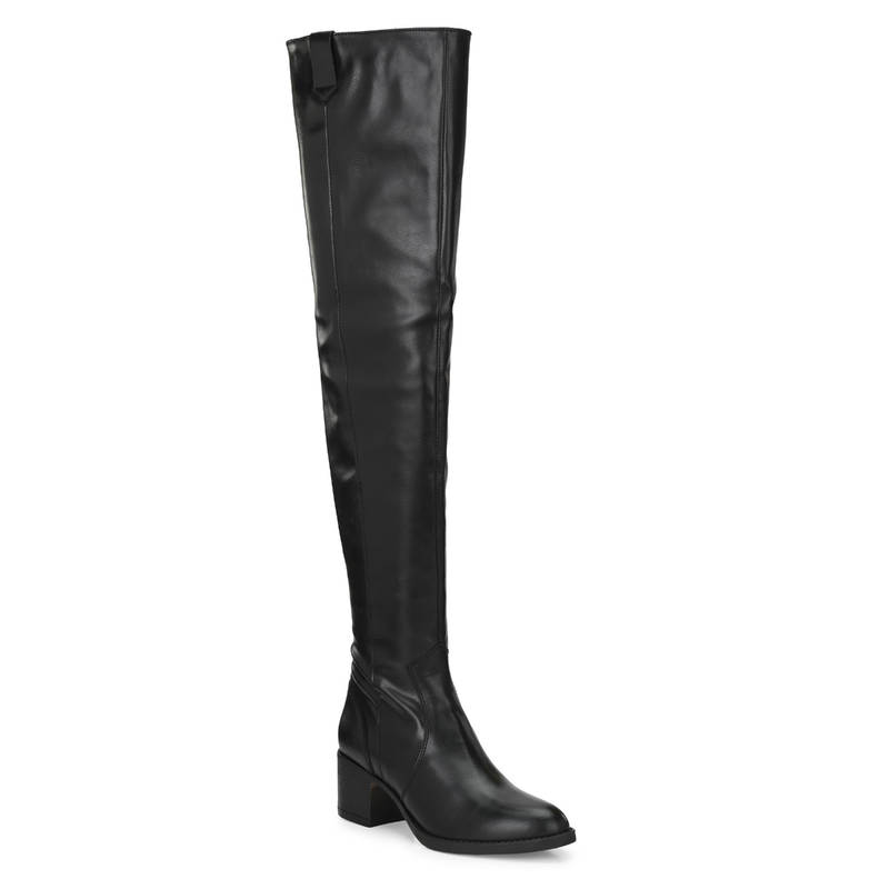 Delize Womens Black Thigh High Boots (EURO 39)