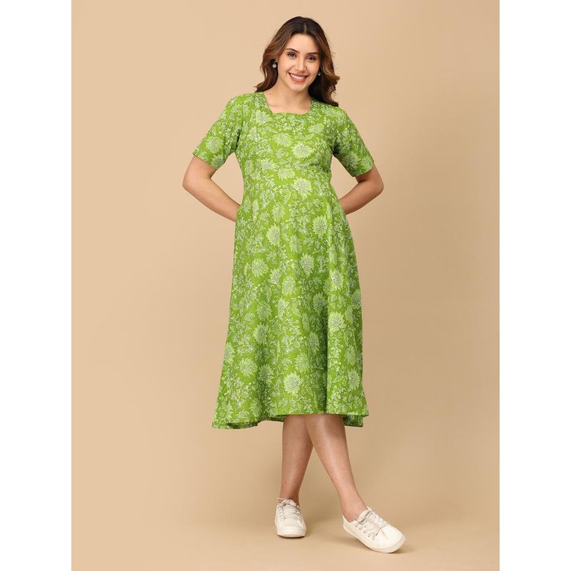 The Mom Store Green Lawn and Order Maternity and Nursing Dress (S)
