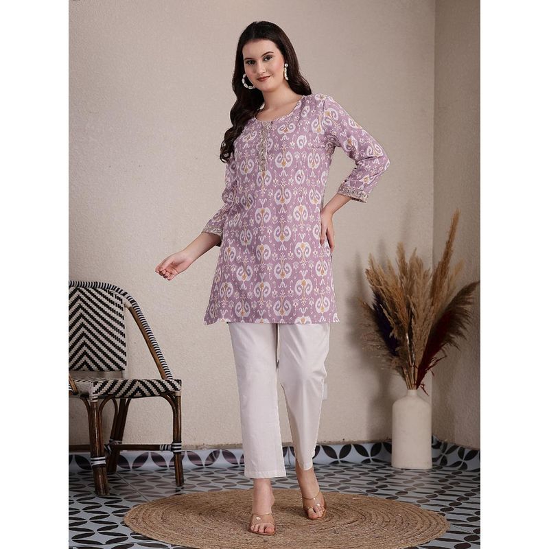 Zelena Lavender Maternity Feeding Kurti with Zip (XL)