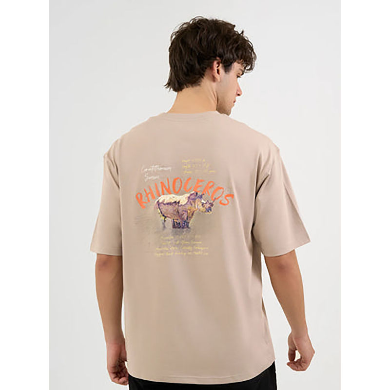 DCYPHR Discovery Men's Rhinoceros Graphic Tee - Dune Earth (S)