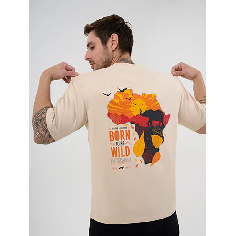 DCYPHR Discovery Men's Born To Be Wild Graphic Tee - Ivory Mist (S)
