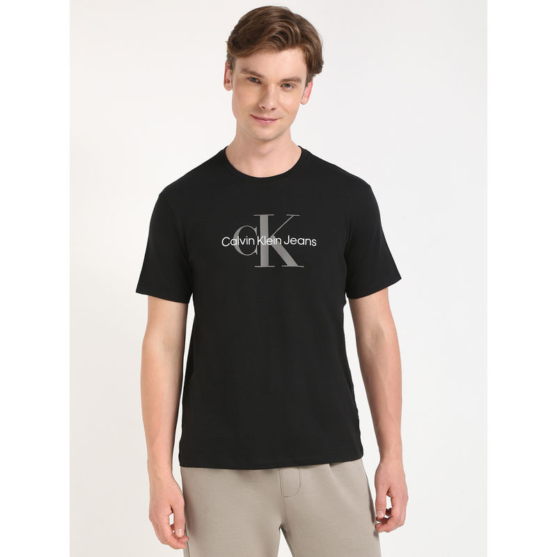 Calvin Klein Mens Black Solid Casual T-Shirt (S)