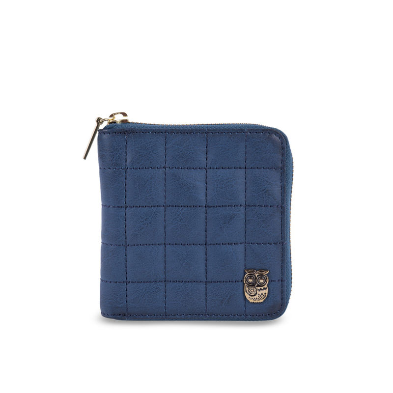 Buy Chumbak Quilted Blue Pocket Wallet Online