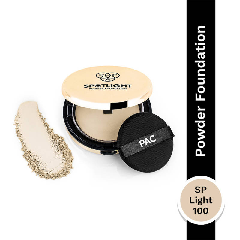 PAC Spotlight Powder Foundation - SP Light 100 - Soft Focus Base, Smooth One stroke Application
