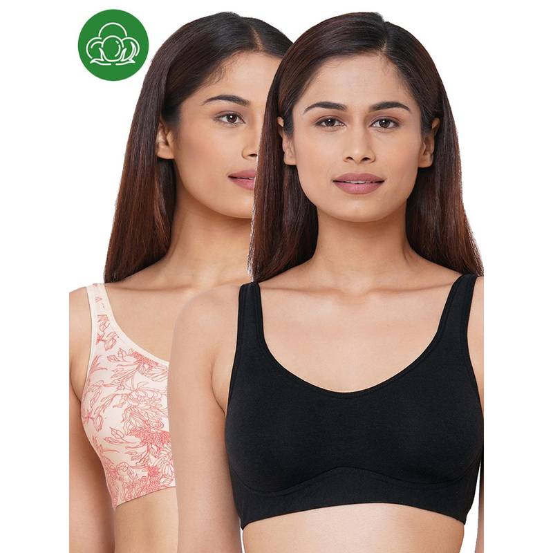 Inner Sense Organic Cotton Antimicrobial Soft Cup Full Coverage Bras (Pack Of 2)-Multi-Color (32B)
